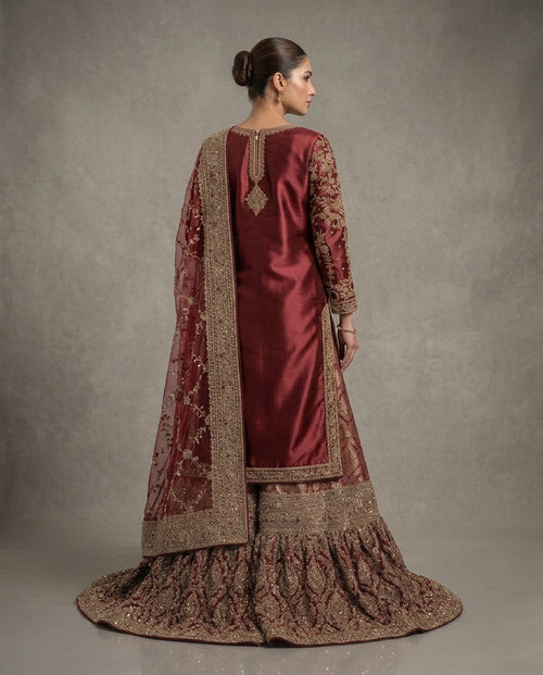 Rang-e-Suroor {long shirt farshi lehnga set }